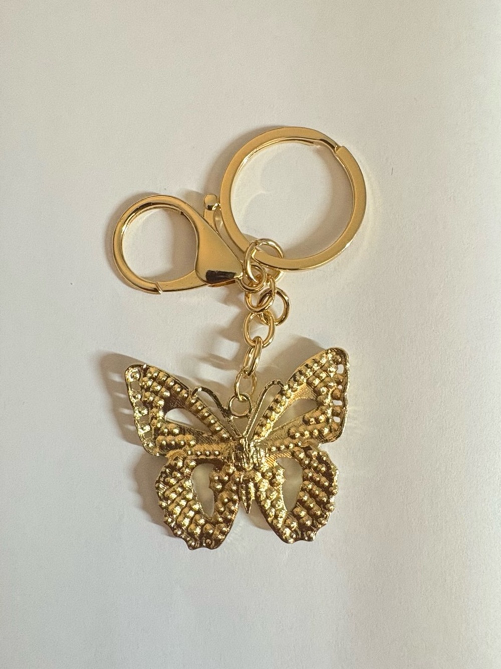 Gold Butterfly Crystal Keychain - Picture 2 of 2